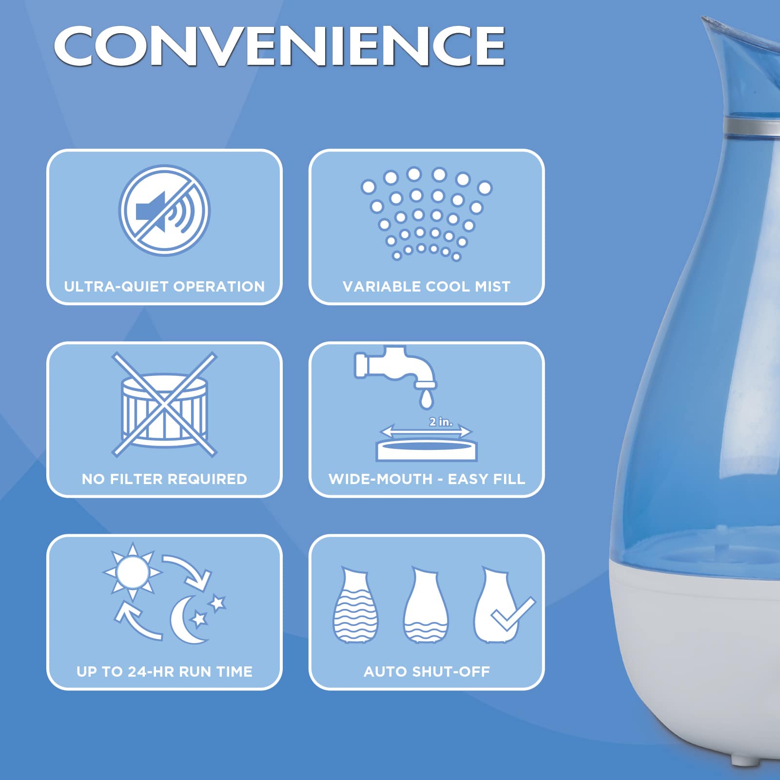 HealthWise Cool Mist Ultrasonic Humidifier - Image 7
