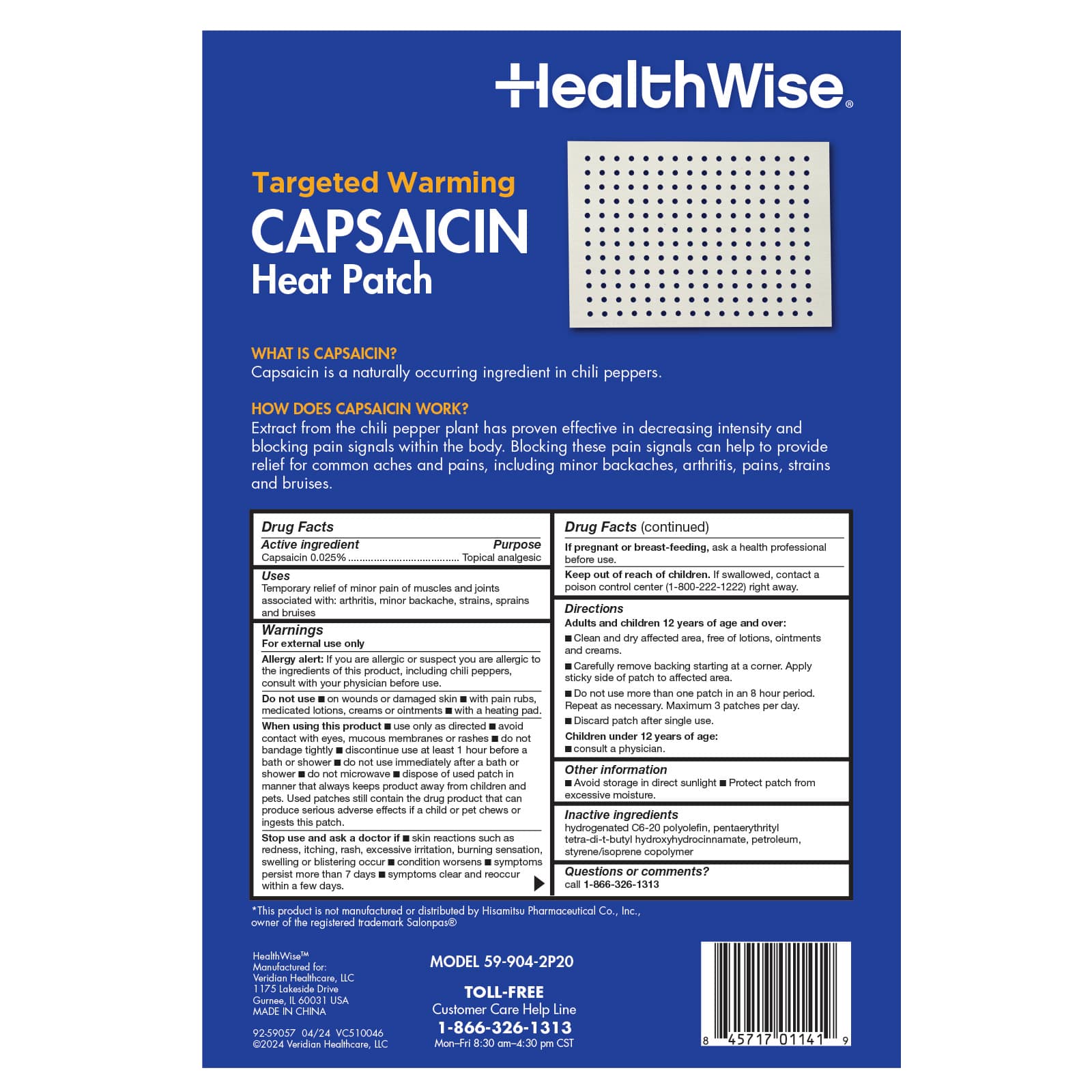 HealthWise Targeted Warming Capsaicin Heat Patch - Image 2