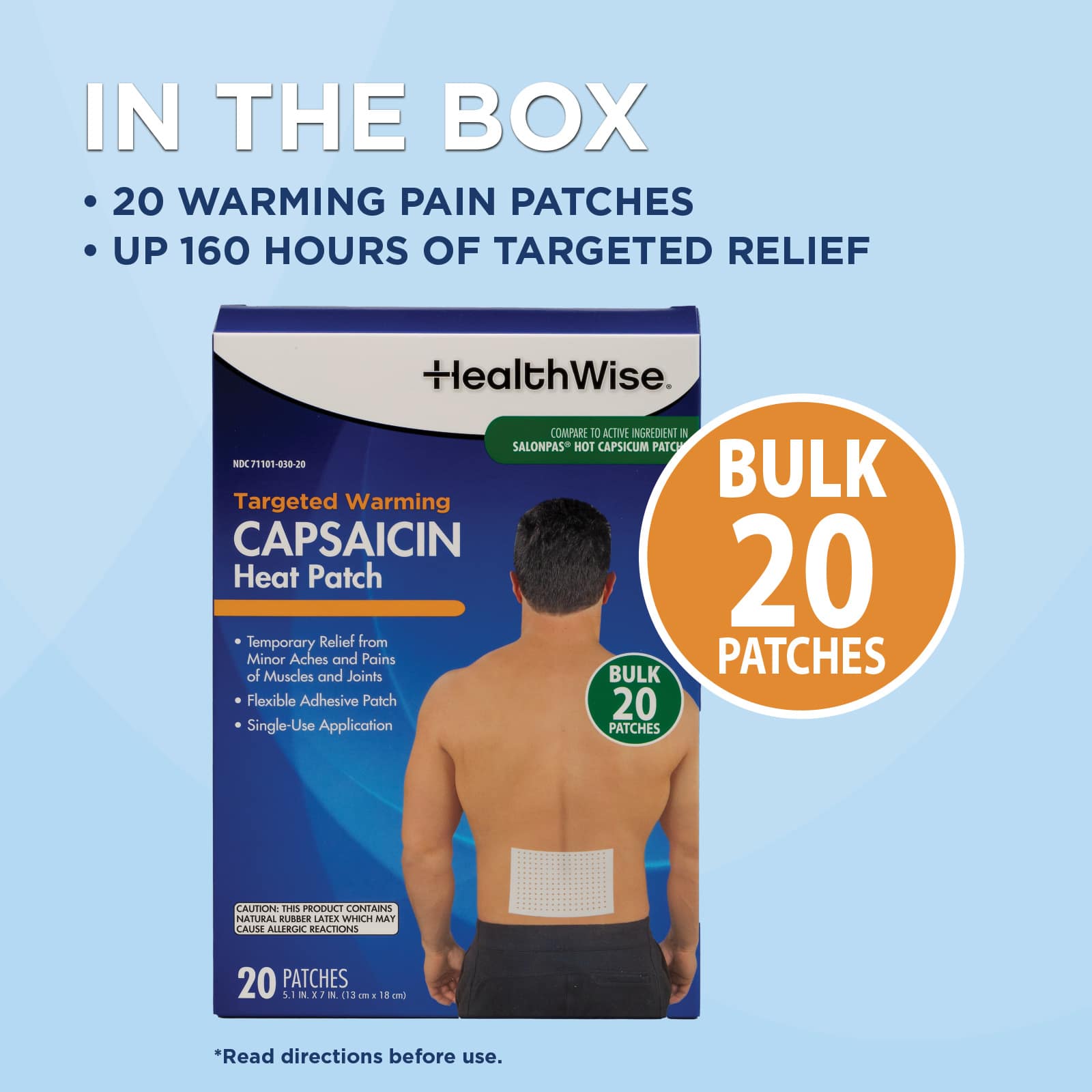 HealthWise Targeted Warming Capsaicin Heat Patch - Image 8