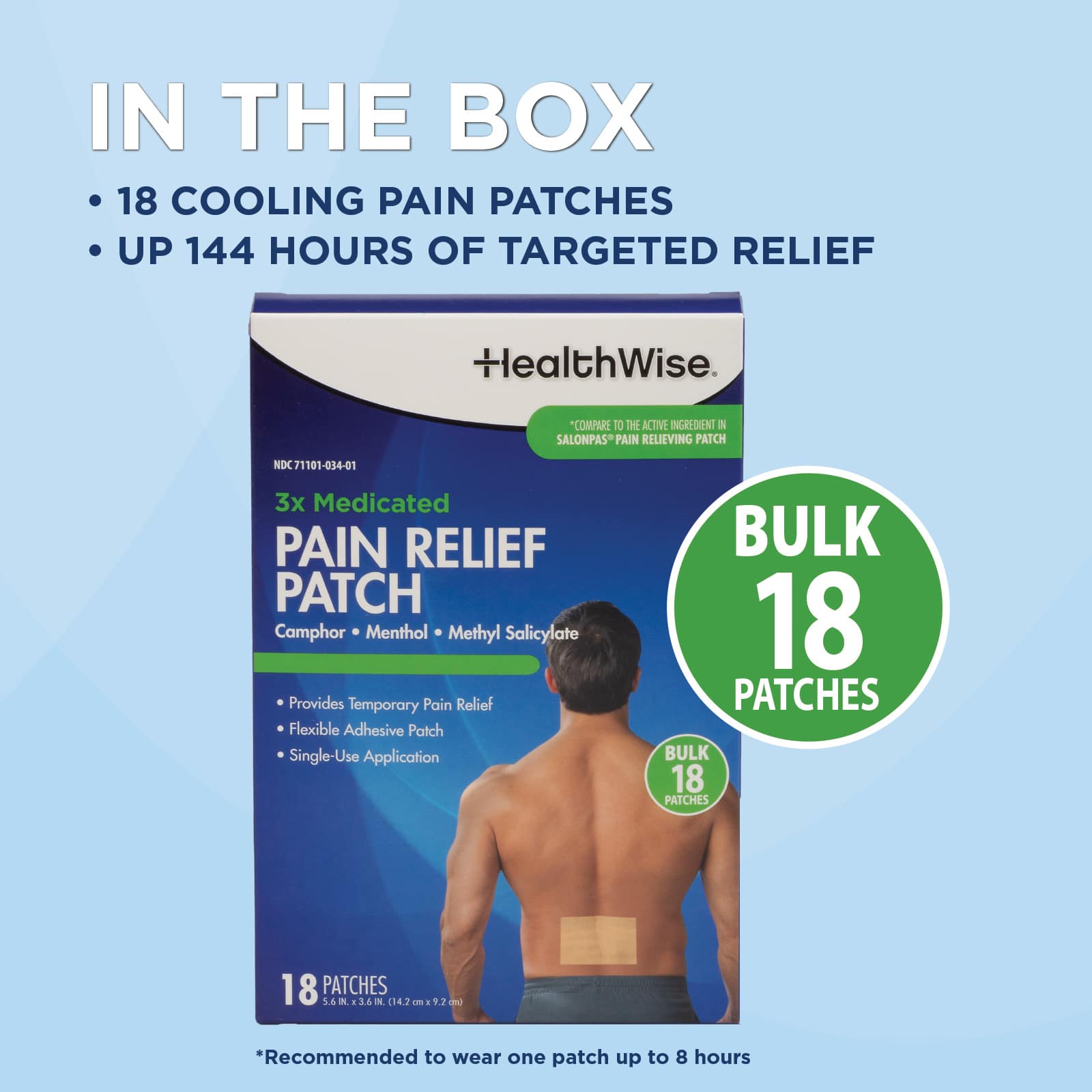 HealthWise Targeted Pain Relief Medicated Patch Large - Image 7