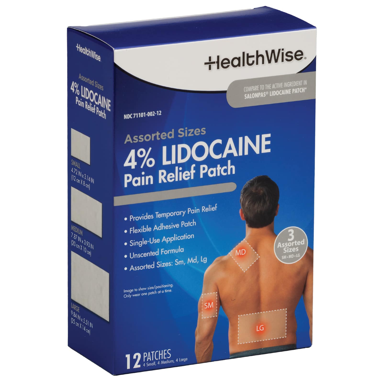 HealthWise Lidocaine Pain Patch Assorted Sizes
