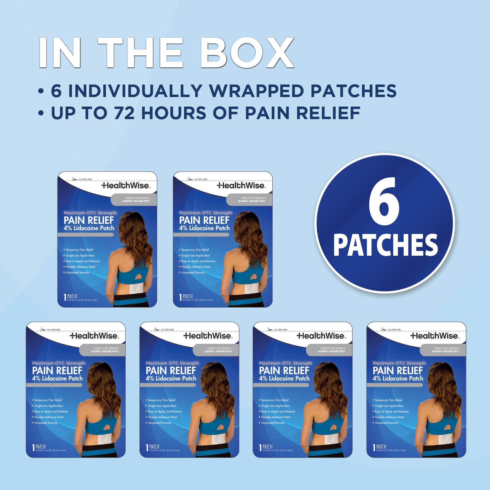 HealthWise Maximum Strength Pain Relief Patch 6 Count - Image 7