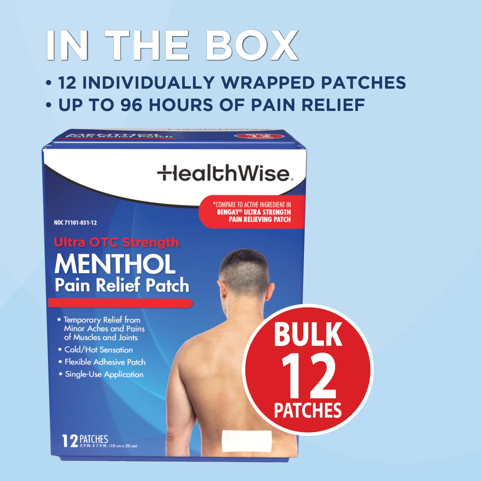 HealthWise Menthol Pain Relief Patch 12-Count - Image 10