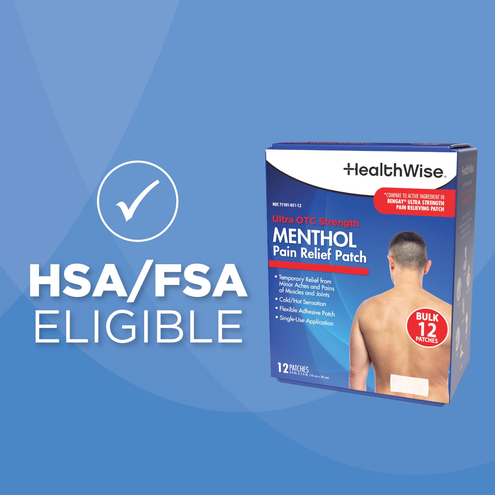 HealthWise Menthol Pain Relief Patch 12-Count - Image 11
