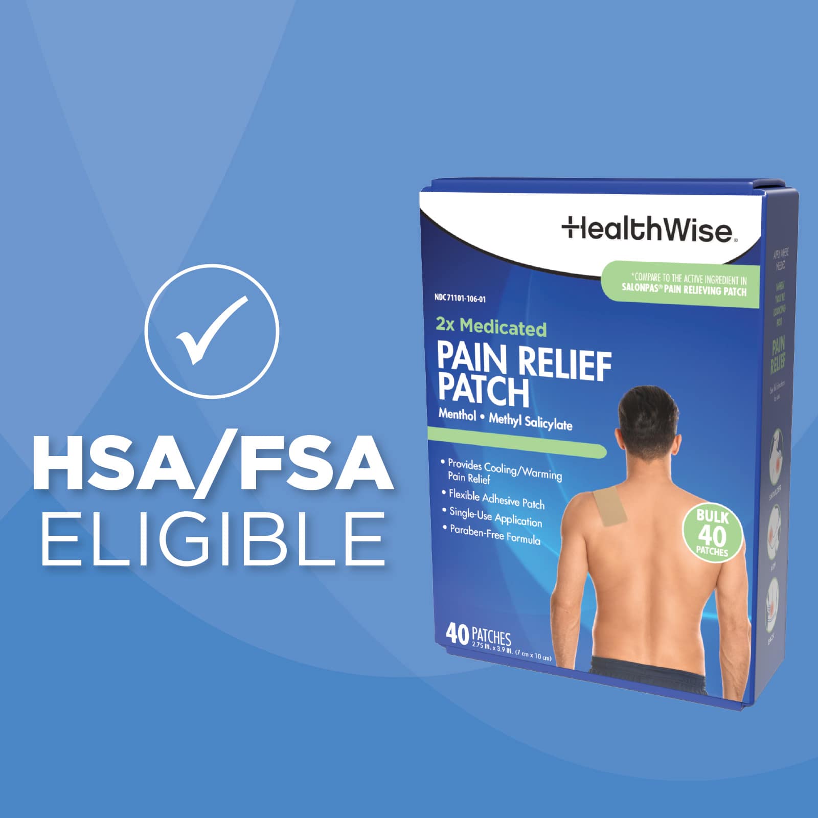 HealthWise Targeted Pain Relief 2x Medicated Patch 40-Count - Image 10