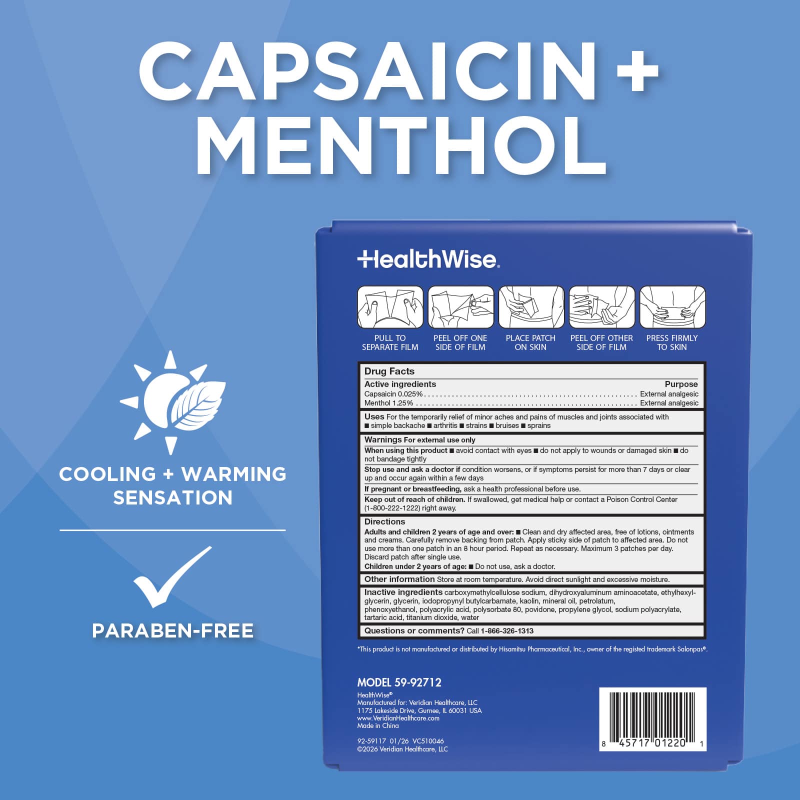 HealthWise 2x Medicated Pain Relief Gel Patch - Image 2