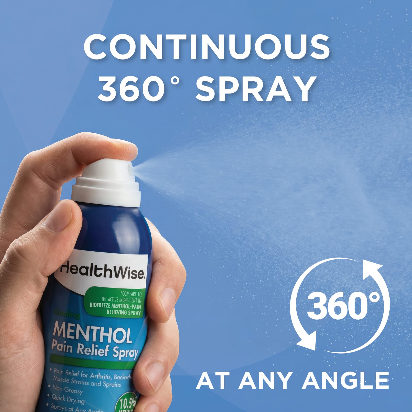 HealthWise Cold Hot Menthol Pain Relief Spray - Image 7