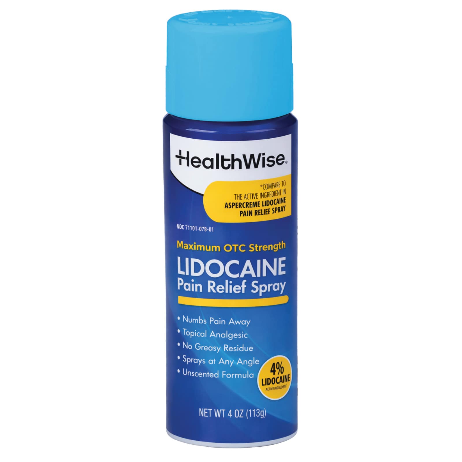HealthWise 4% Lidocaine Pain Relief Spray