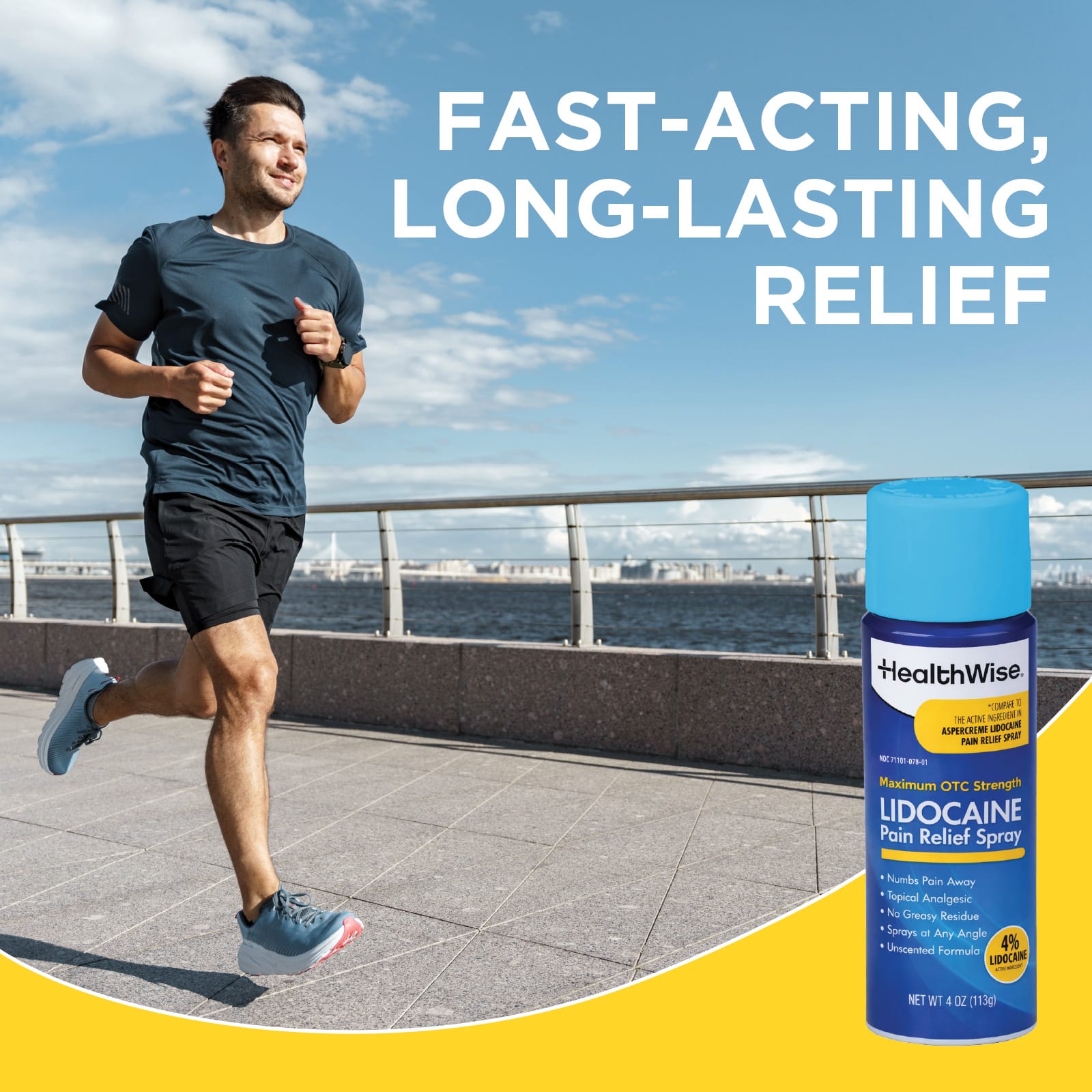 HealthWise 4% Lidocaine Pain Relief Spray - Image 4