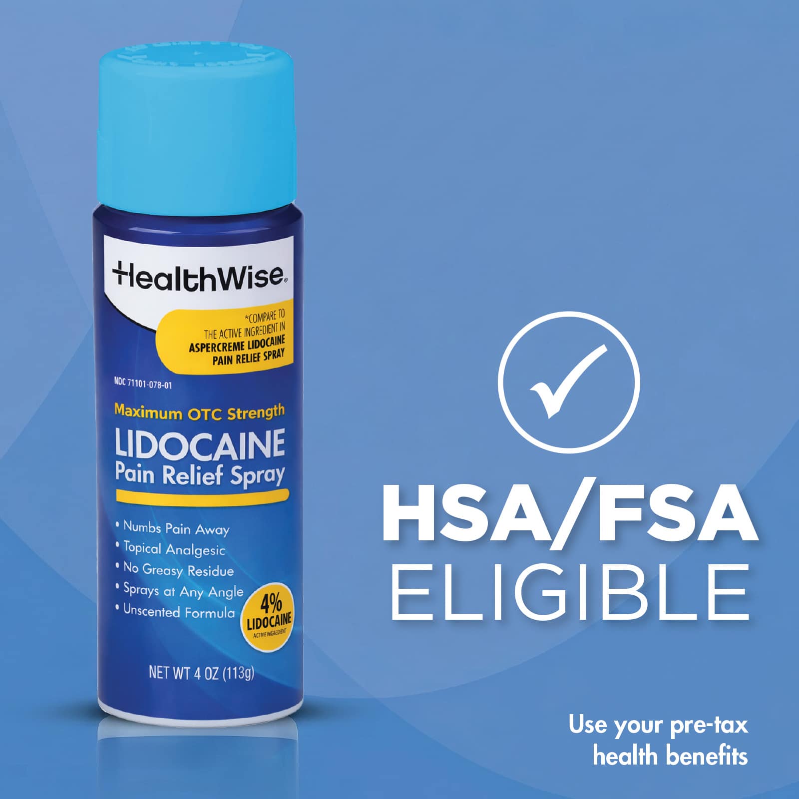 HealthWise 4% Lidocaine Pain Relief Spray - Image 9