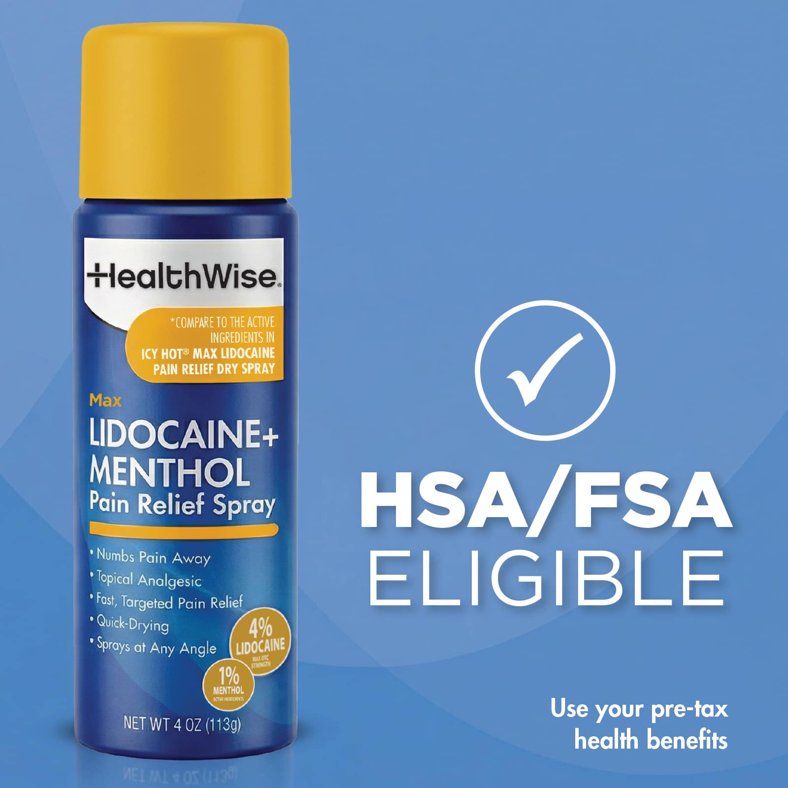 HealthWise Lidocaine + Menthol Pain Relief Spray - Image 9