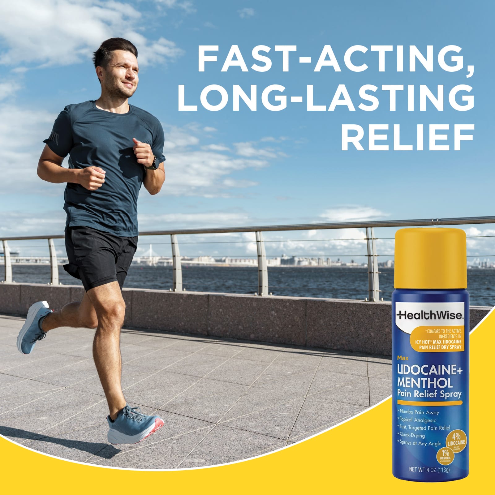 HealthWise Lidocaine + Menthol Pain Relief Spray - Image 4