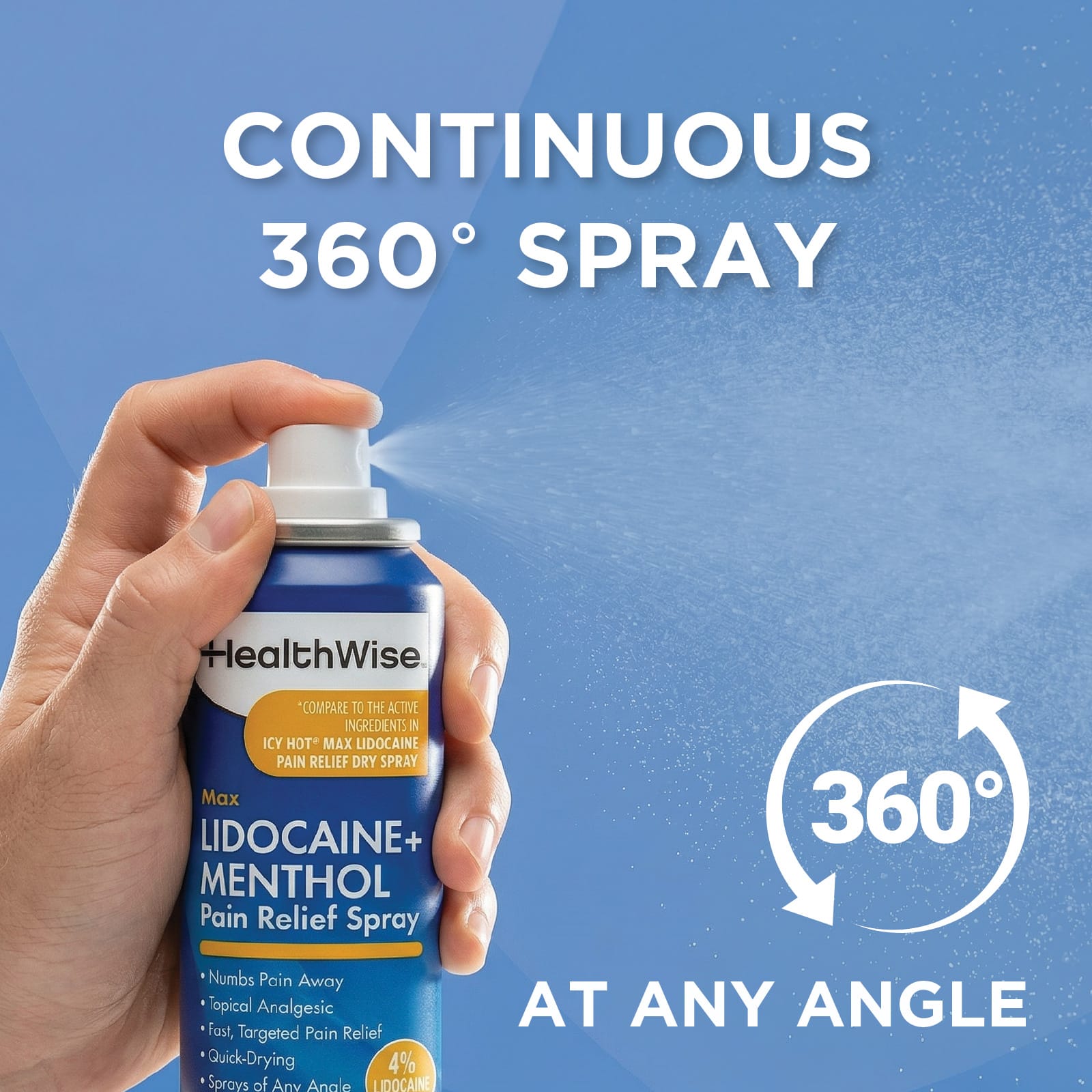 HealthWise Lidocaine + Menthol Pain Relief Spray - Image 8