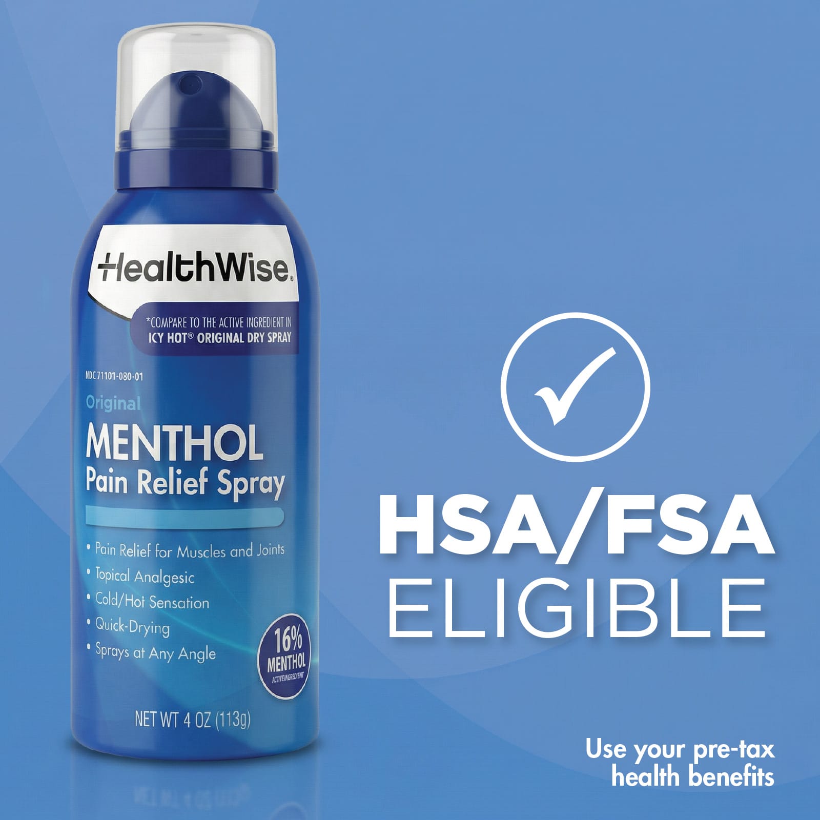 HealthWise Cold Hot 16% Menthol Pain Relief Spray - Image 10