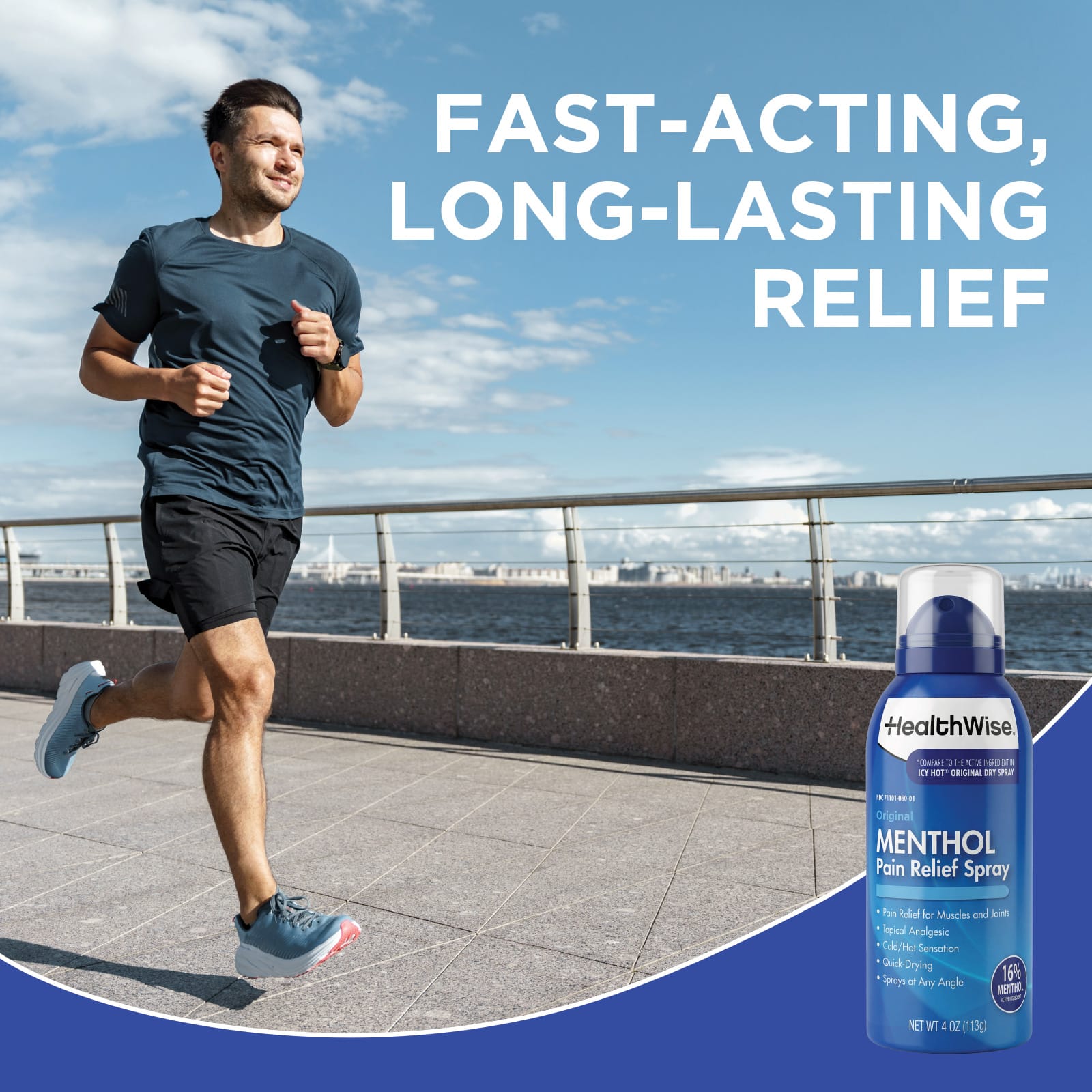 HealthWise Cold Hot 16% Menthol Pain Relief Spray - Image 4