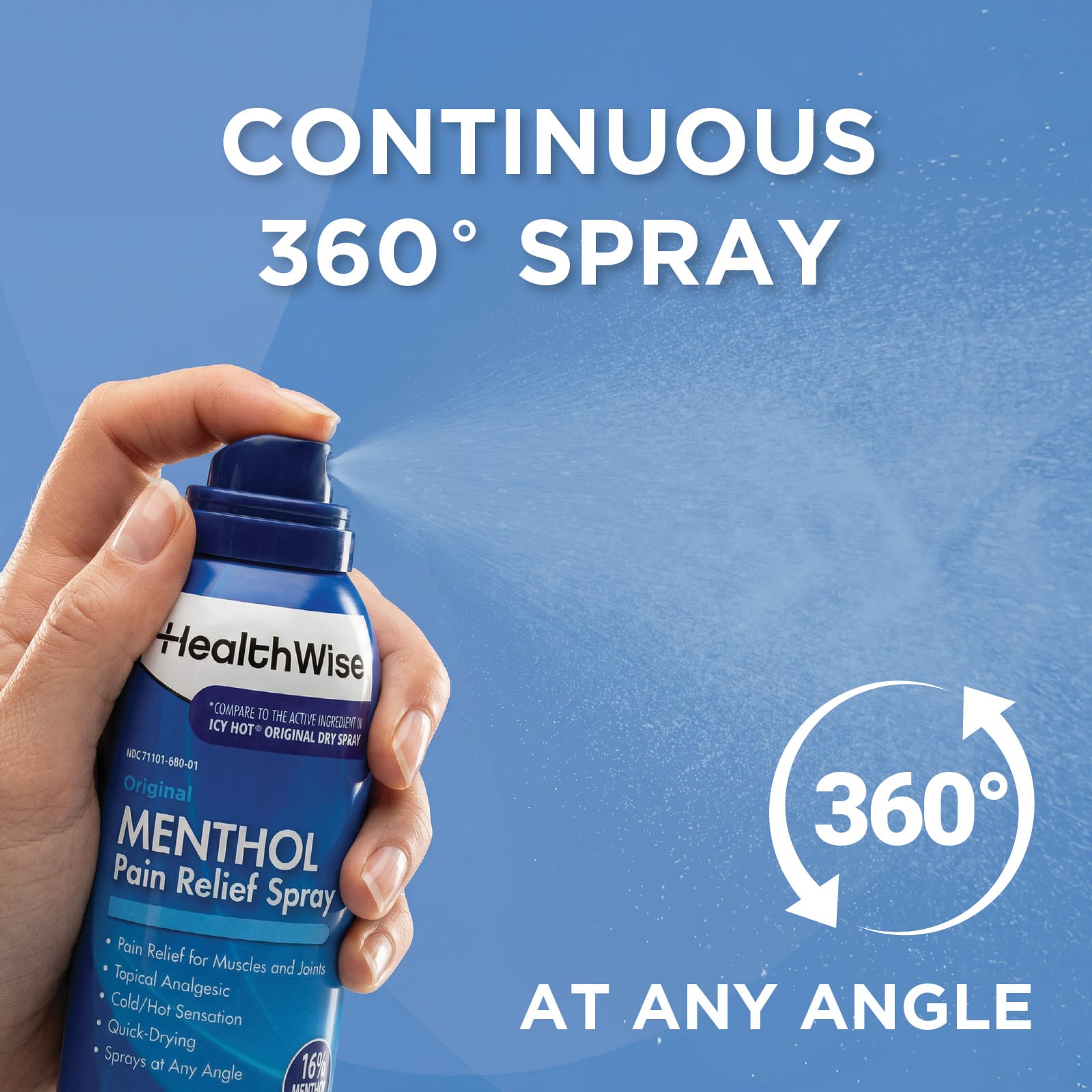 HealthWise Cold Hot 16% Menthol Pain Relief Spray - Image 8