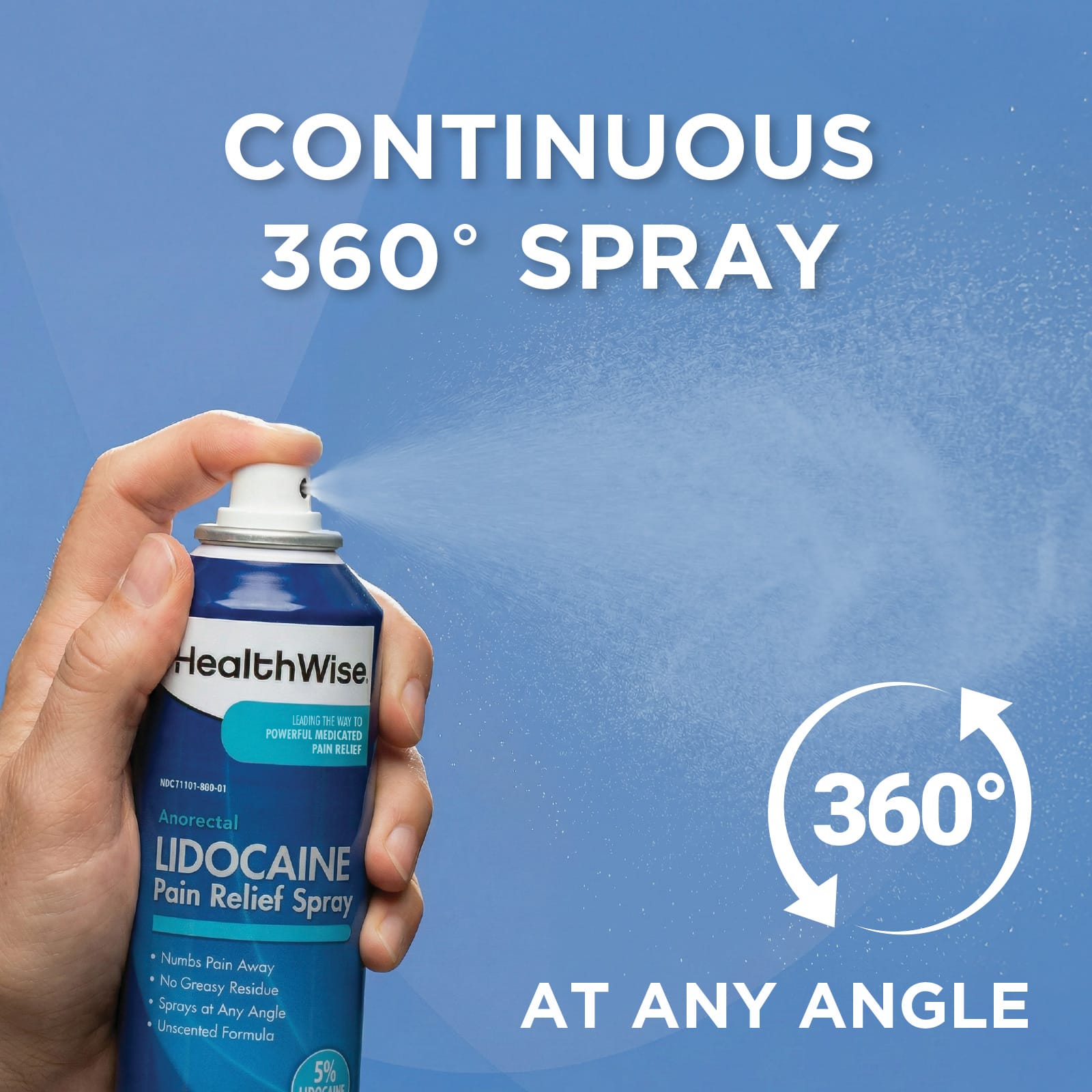HealthWise 5% Lidocaine Anorectal Pain Relief Spray - Image 8
