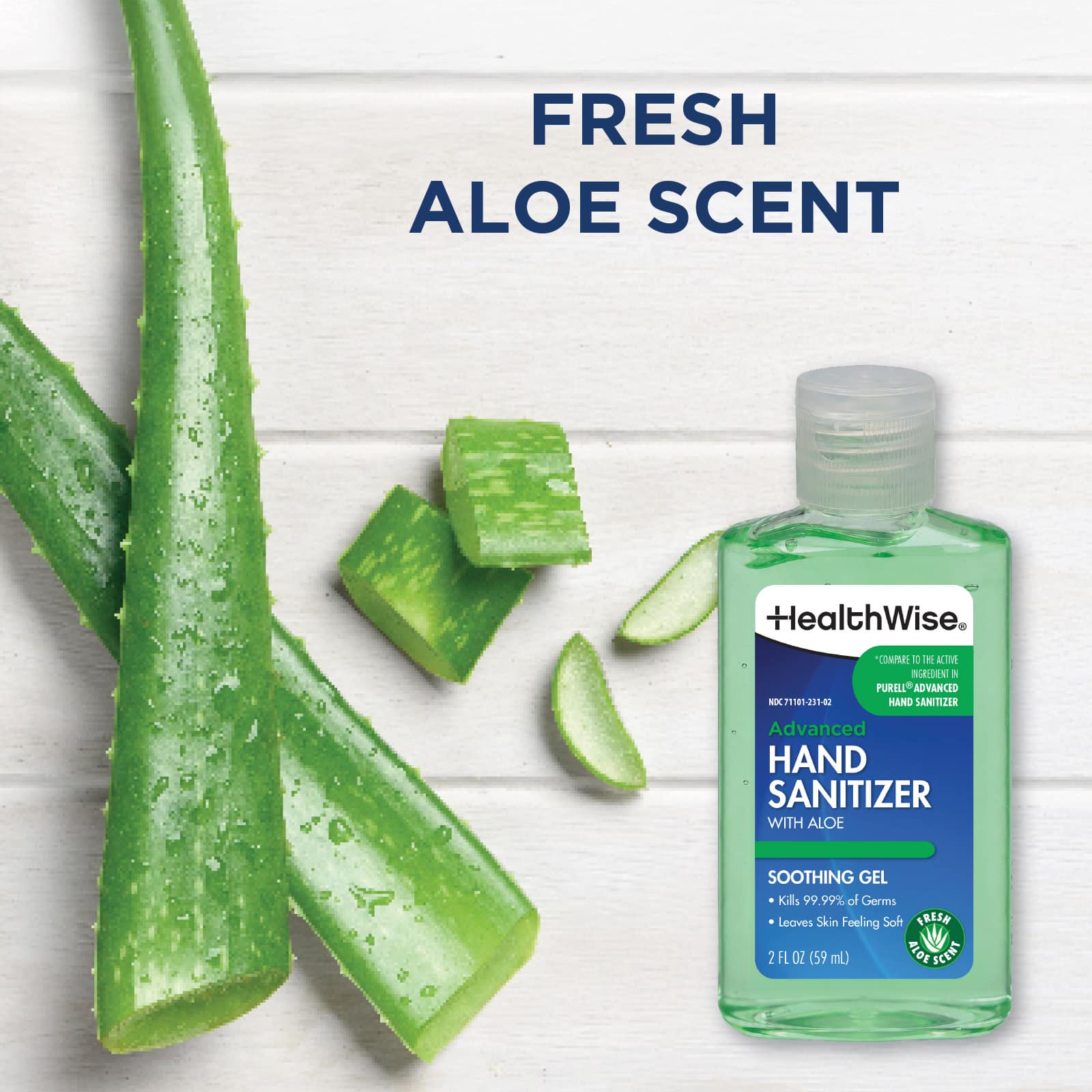 HealthWise Hand Sanitizer With Aloe & Vitamin E, 2 oz - Image 6