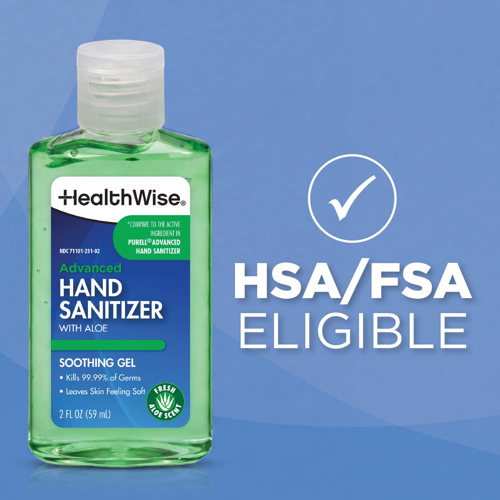 HealthWise Hand Sanitizer With Aloe & Vitamin E, 2 oz - Image 9