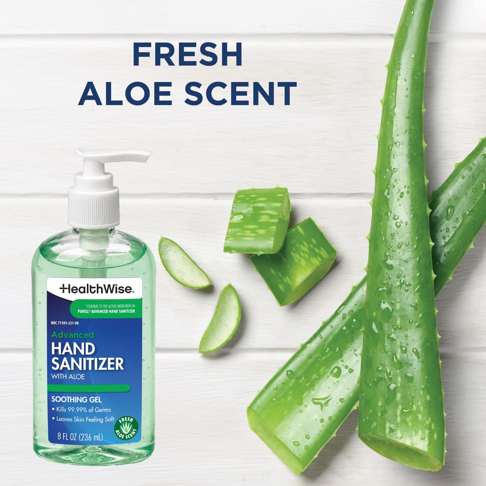 HealthWise Hand Sanitizer With Aloe & Vitamin E, 8 oz - Image 6