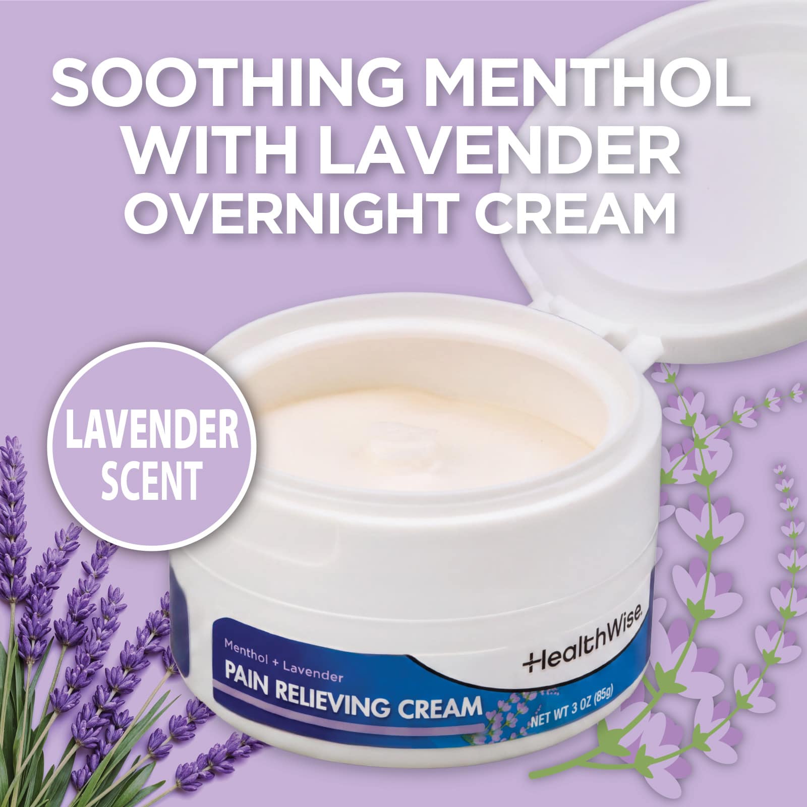 HealthWise Lavender Menthol Pain Relieving Cream - Image 3