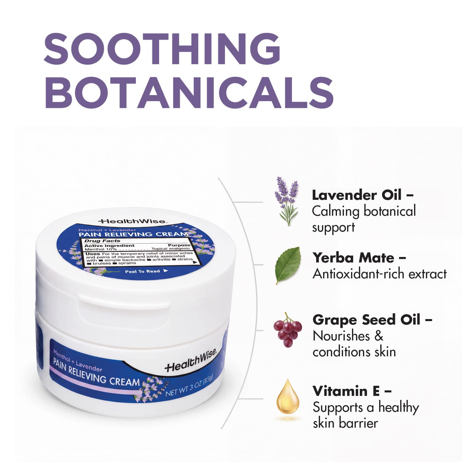 HealthWise Lavender Menthol Pain Relieving Cream - Image 8
