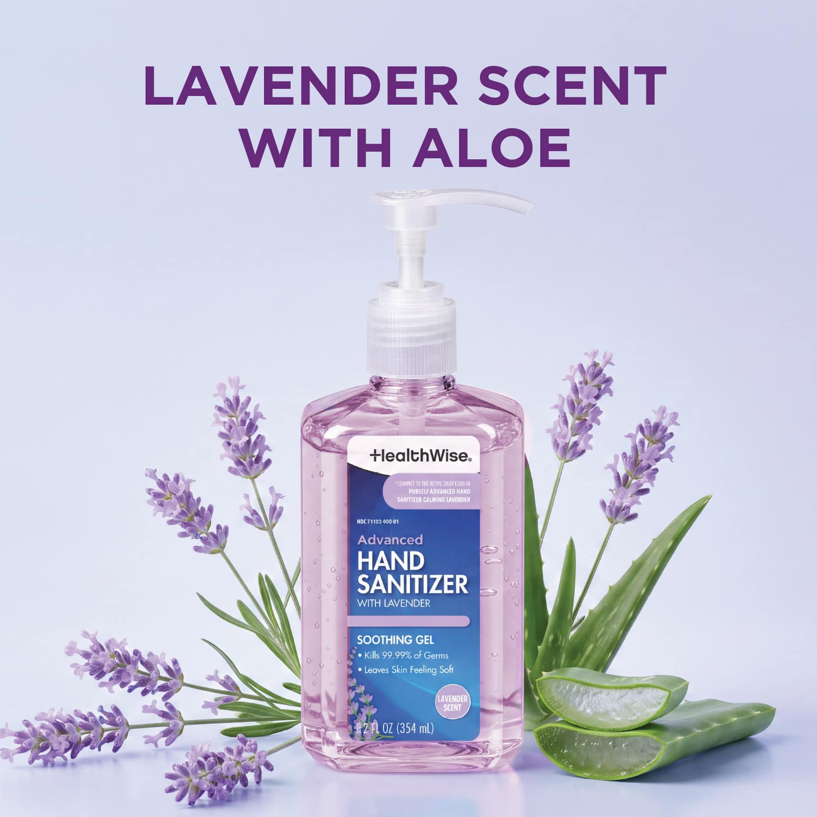 HealthWise Lavender Scented Hand Sanitizer 12oz - Image 6