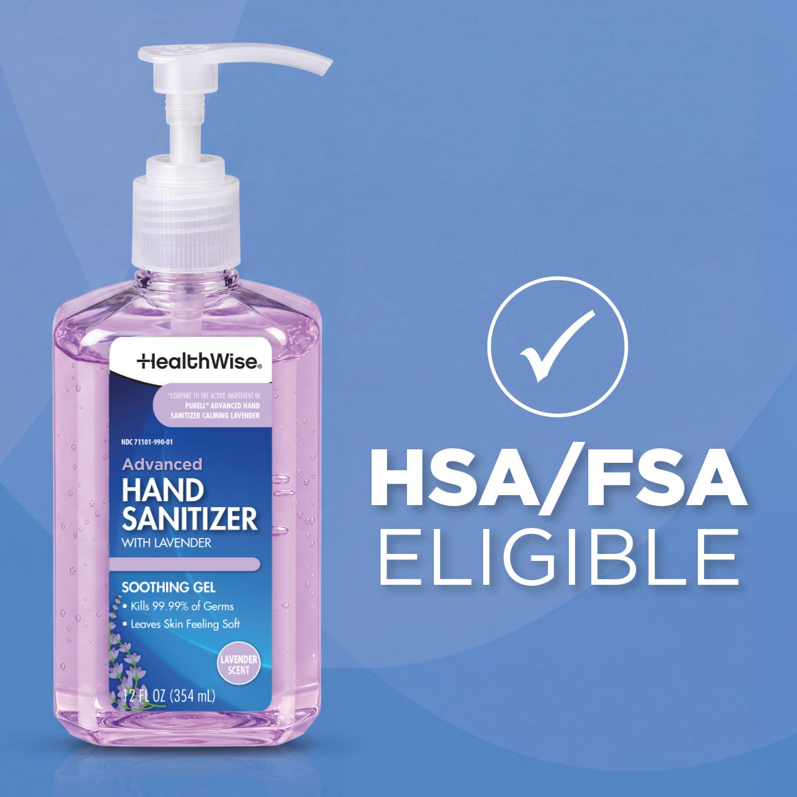 HealthWise Lavender Scented Hand Sanitizer 12oz - Image 9