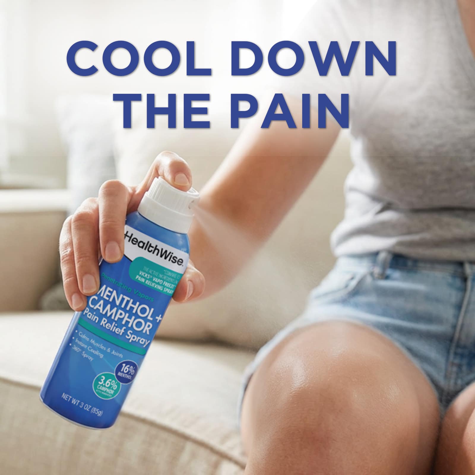 HealthWise Menthol+Camphor Pain Relief Spray - Image 3