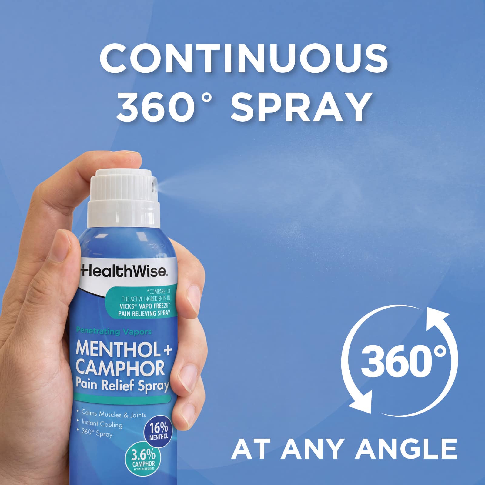 HealthWise Menthol+Camphor Pain Relief Spray - Image 8