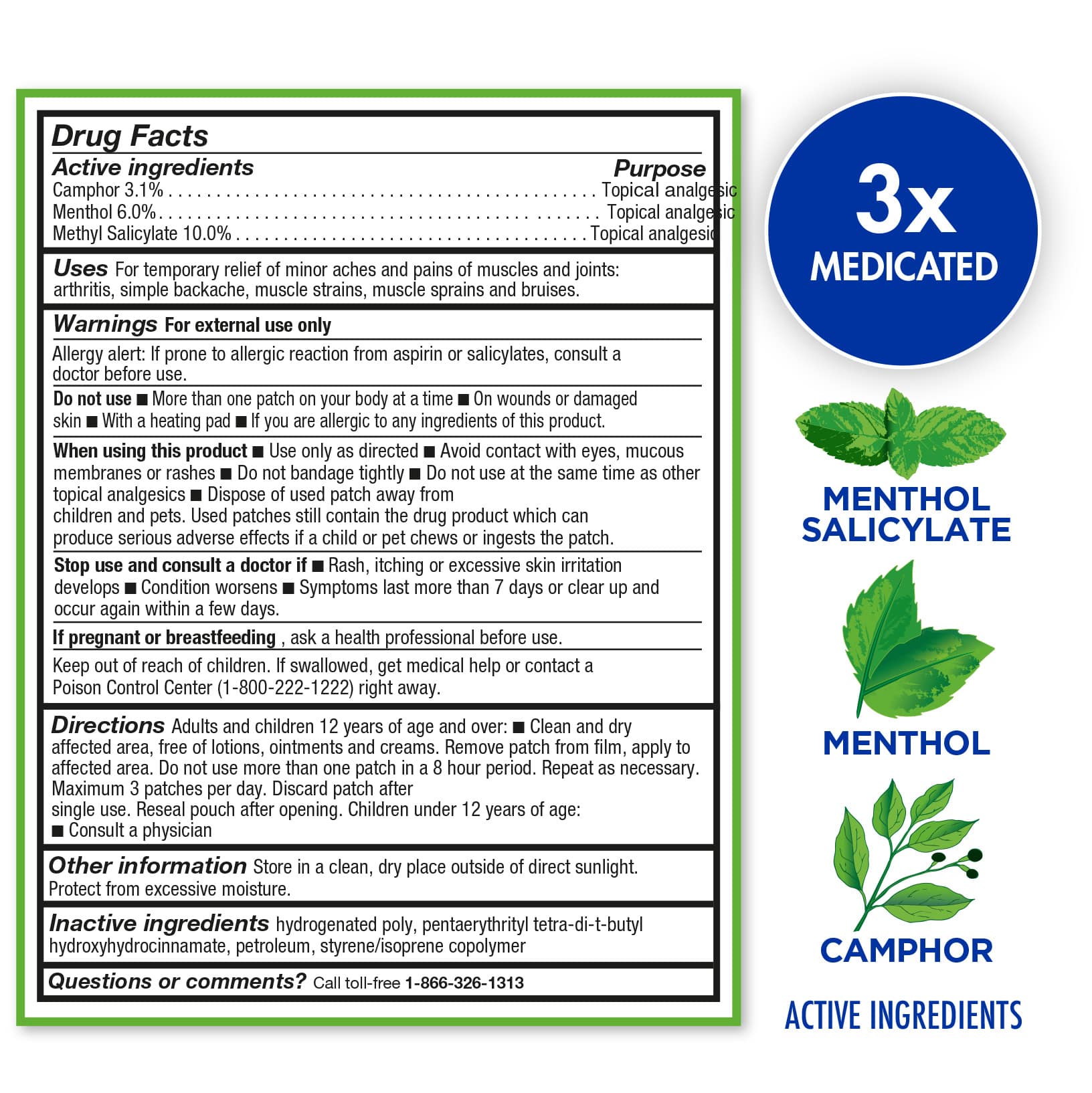 TheraCare Pain Relief 3X Medicated Patch, 60 count - Image 2
