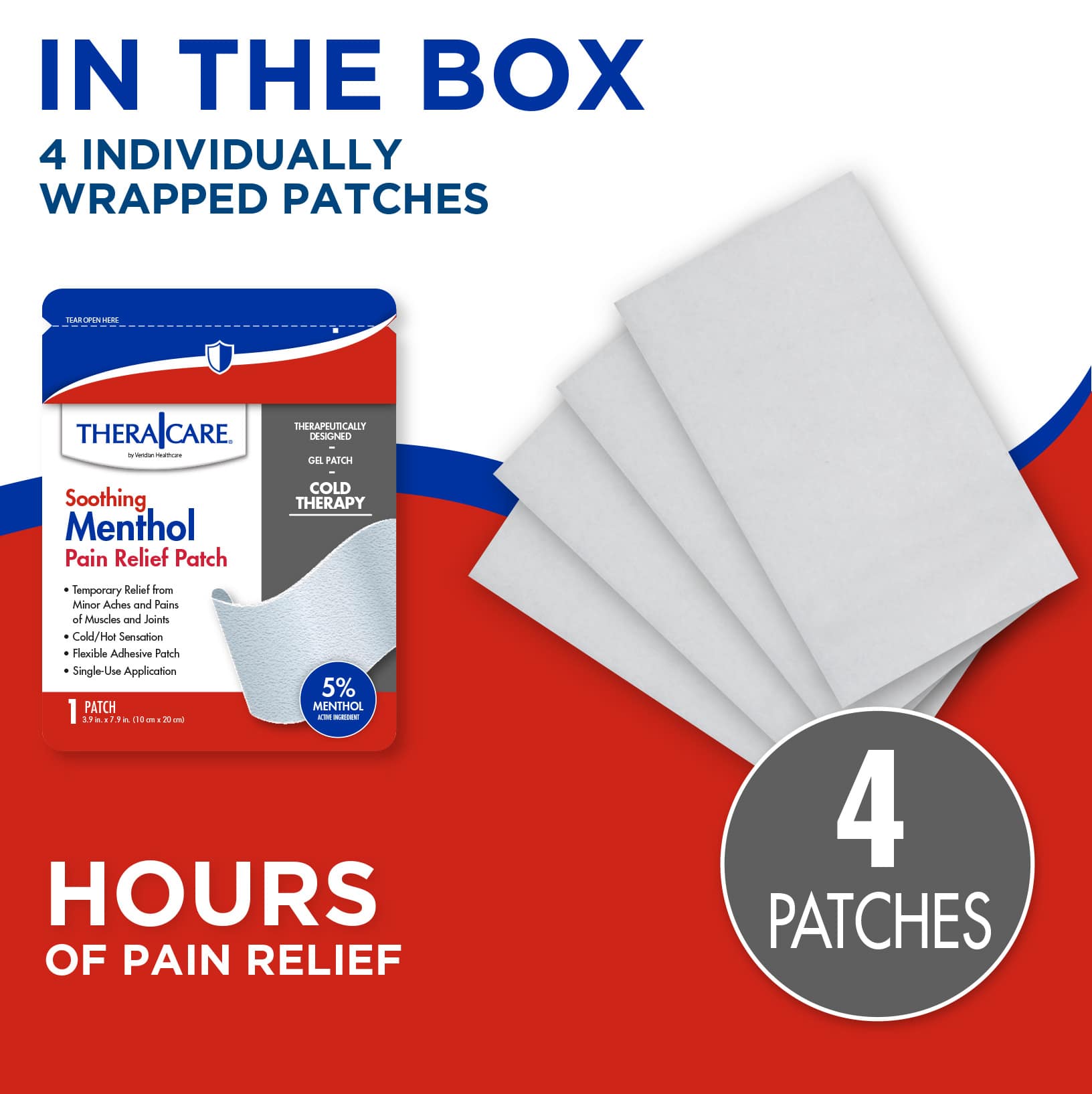 TheraCare 5% Menthol Pain Relief Patch, 4 Count - Image 8