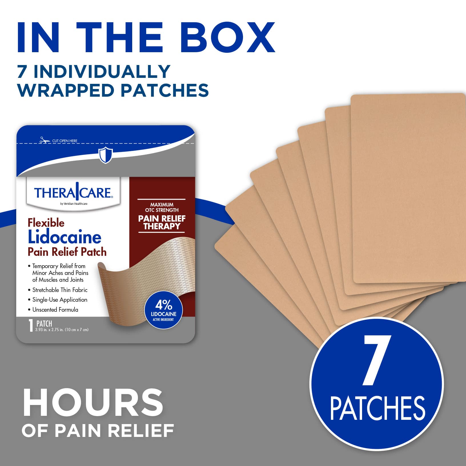 TheraCare Flexible Pain Patch 4% OTC Lidocaine, 7-Count - Image 9