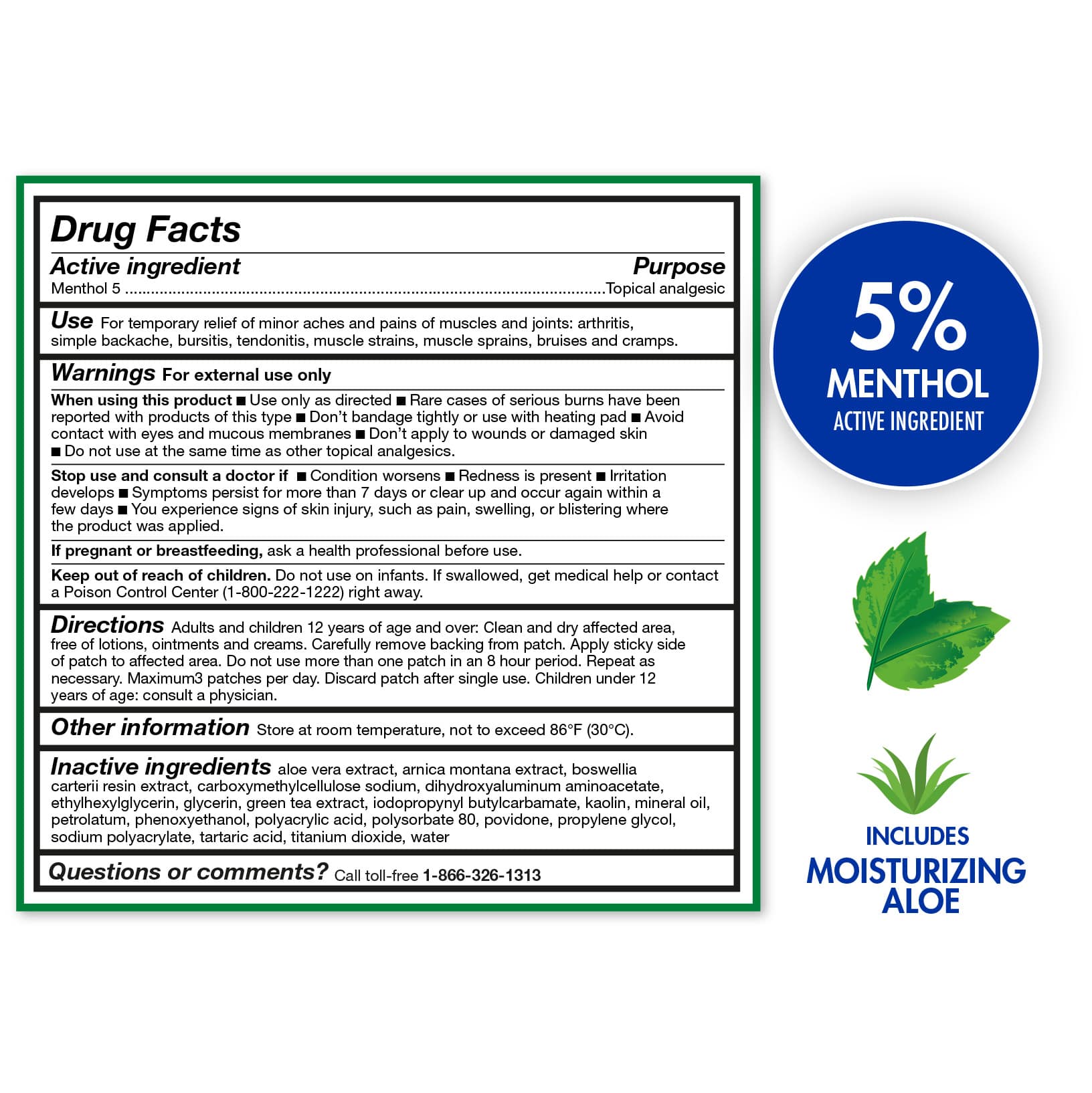TheraCare Soothing 5% Menthol Pain Relief Patch, 5-Count - Image 2