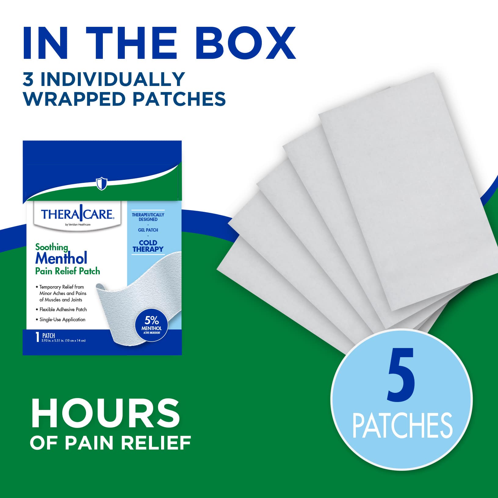 TheraCare Soothing 5% Menthol Pain Relief Patch, 5-Count - Image 8