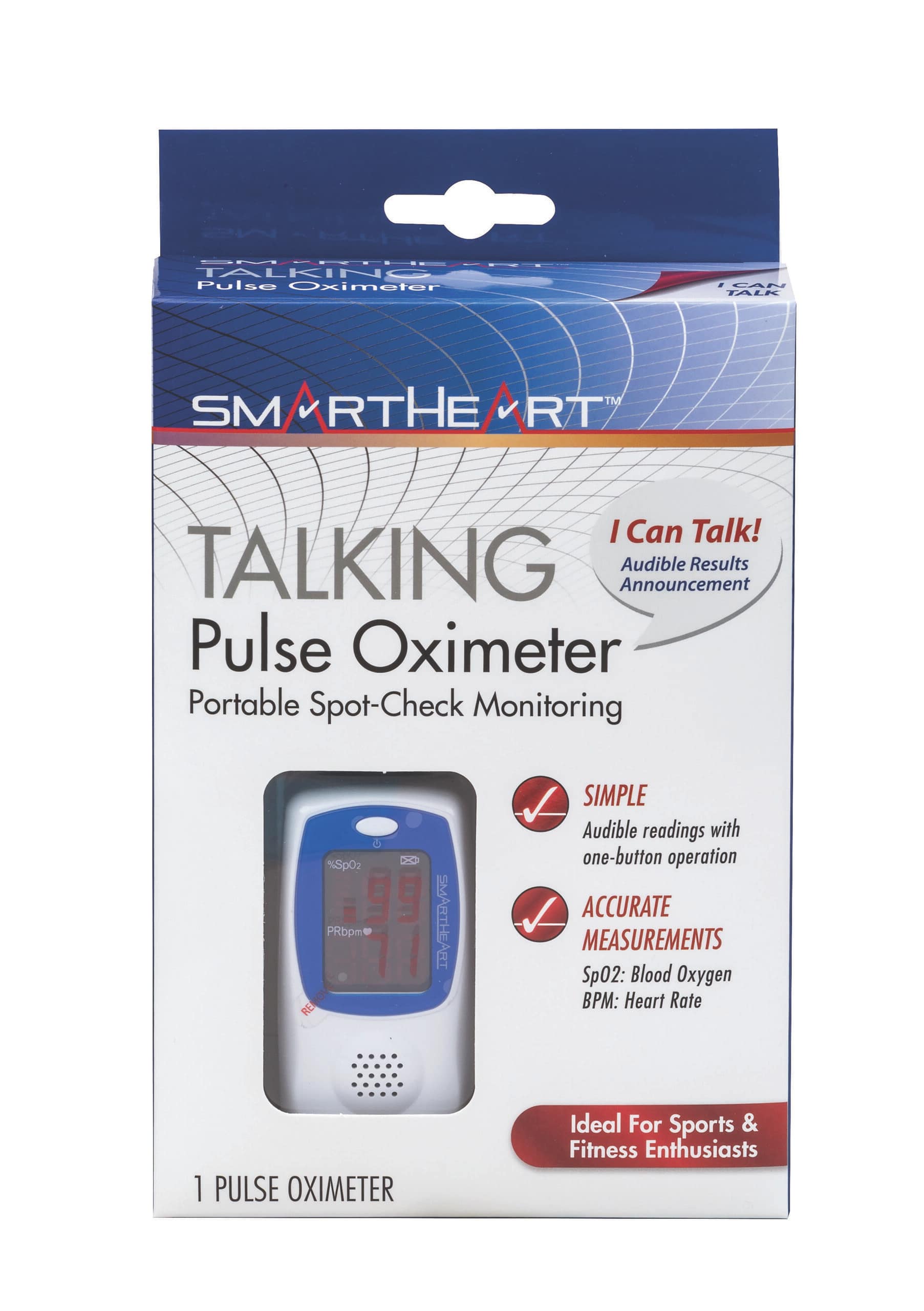 SmartHeart Talking Pulse Oximeter Portable Spot-check Monitoring - Image 2