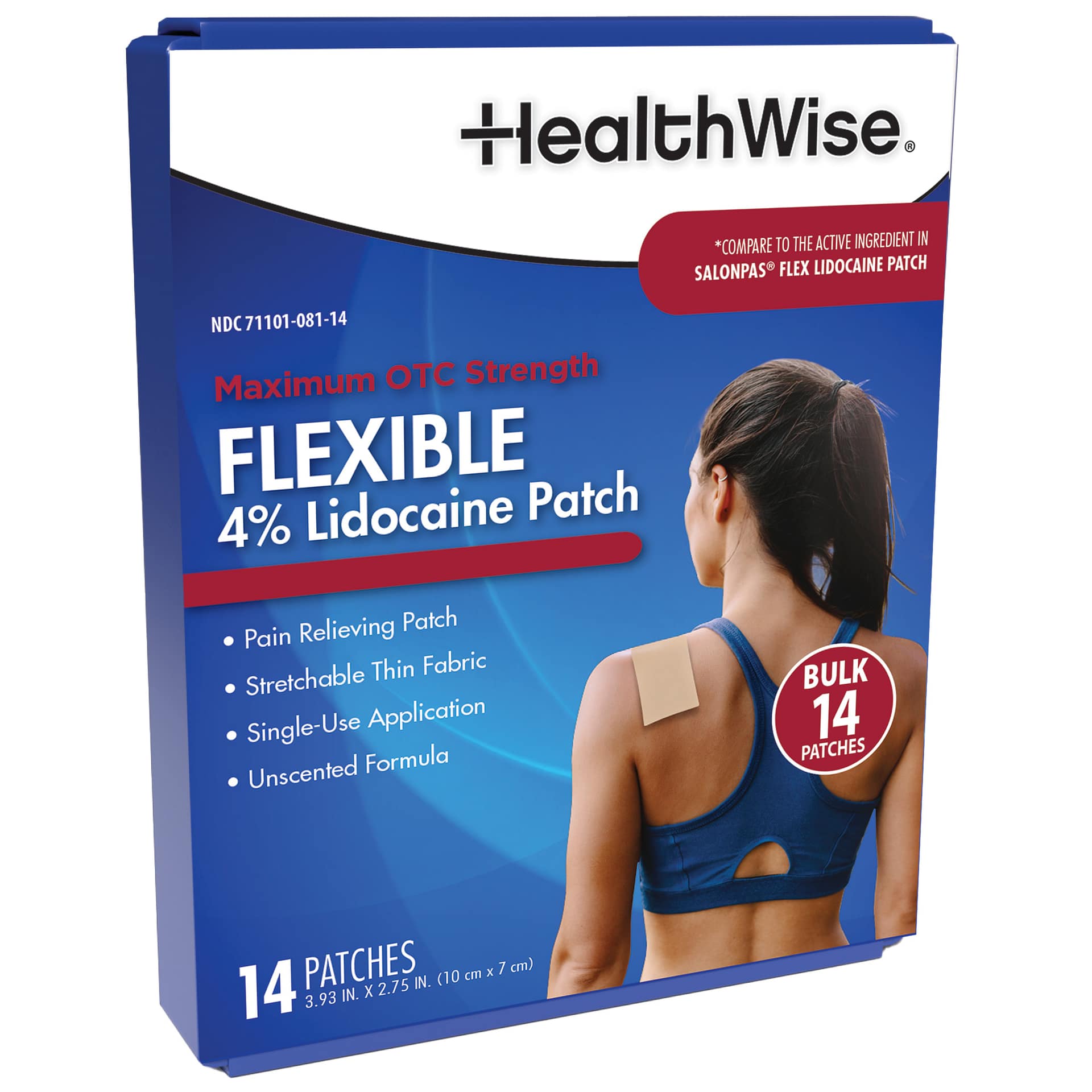 HealthWise 4% Lidocaine Flexible Pain Patch 14 Count