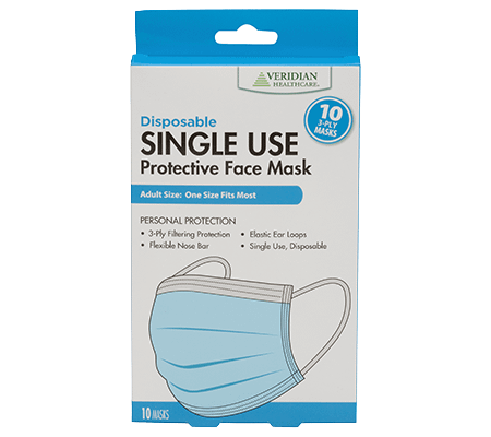 Veridian® Disposable, Protective Face Mask | 10 Ct. - Image 2