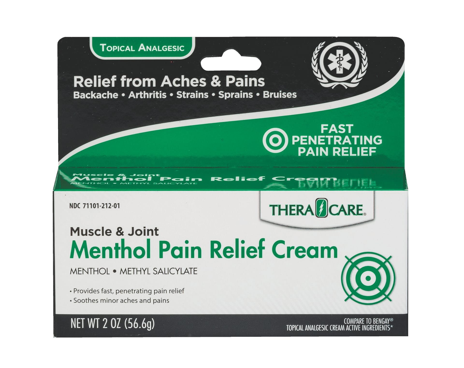 テンダーケア、バリアクリーム他 TheraCare Menthol Pain Relief Cream - Veridian Healthcare