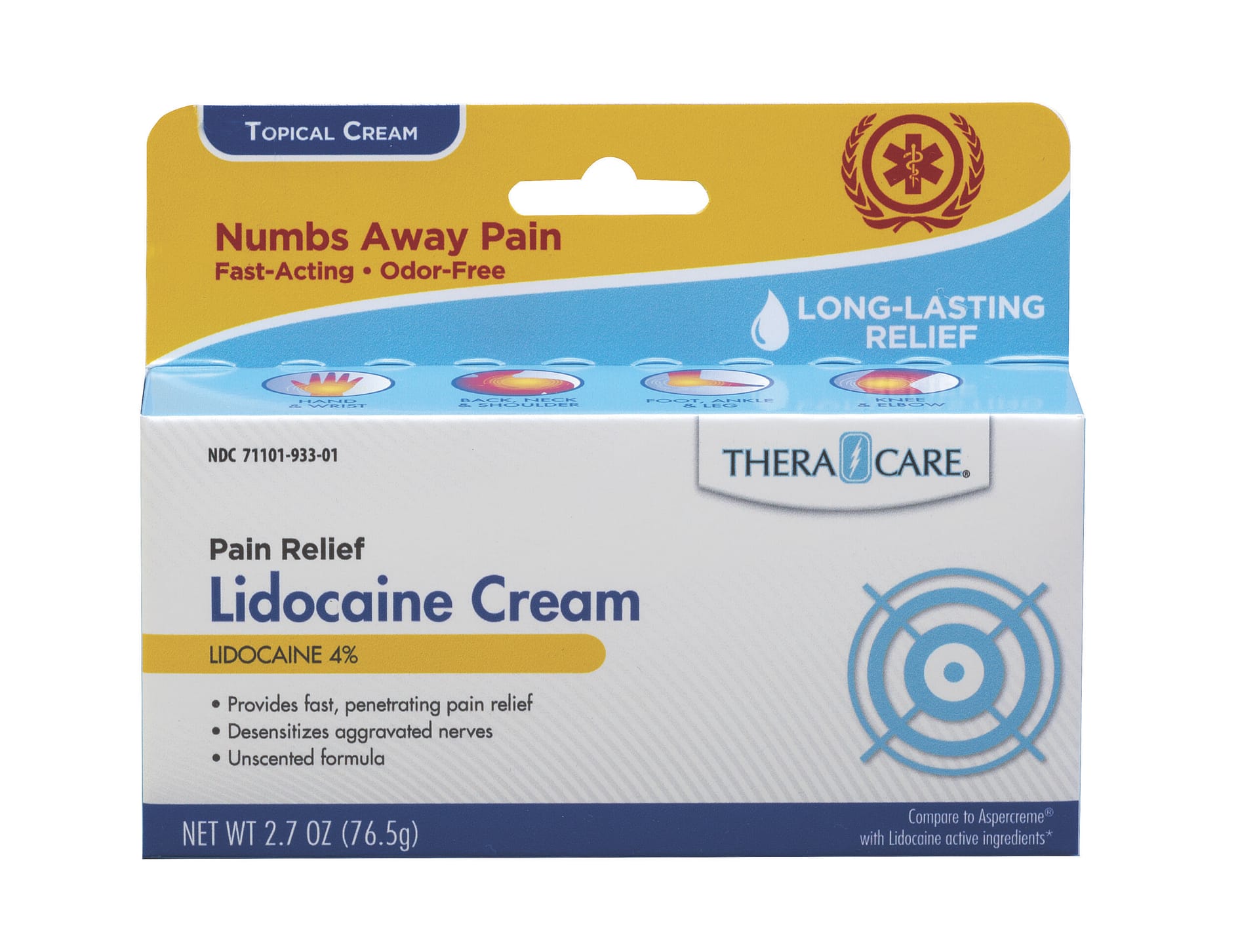 TheraCare™ Pain Relief Lidocaine Cream - Veridian Healthcare